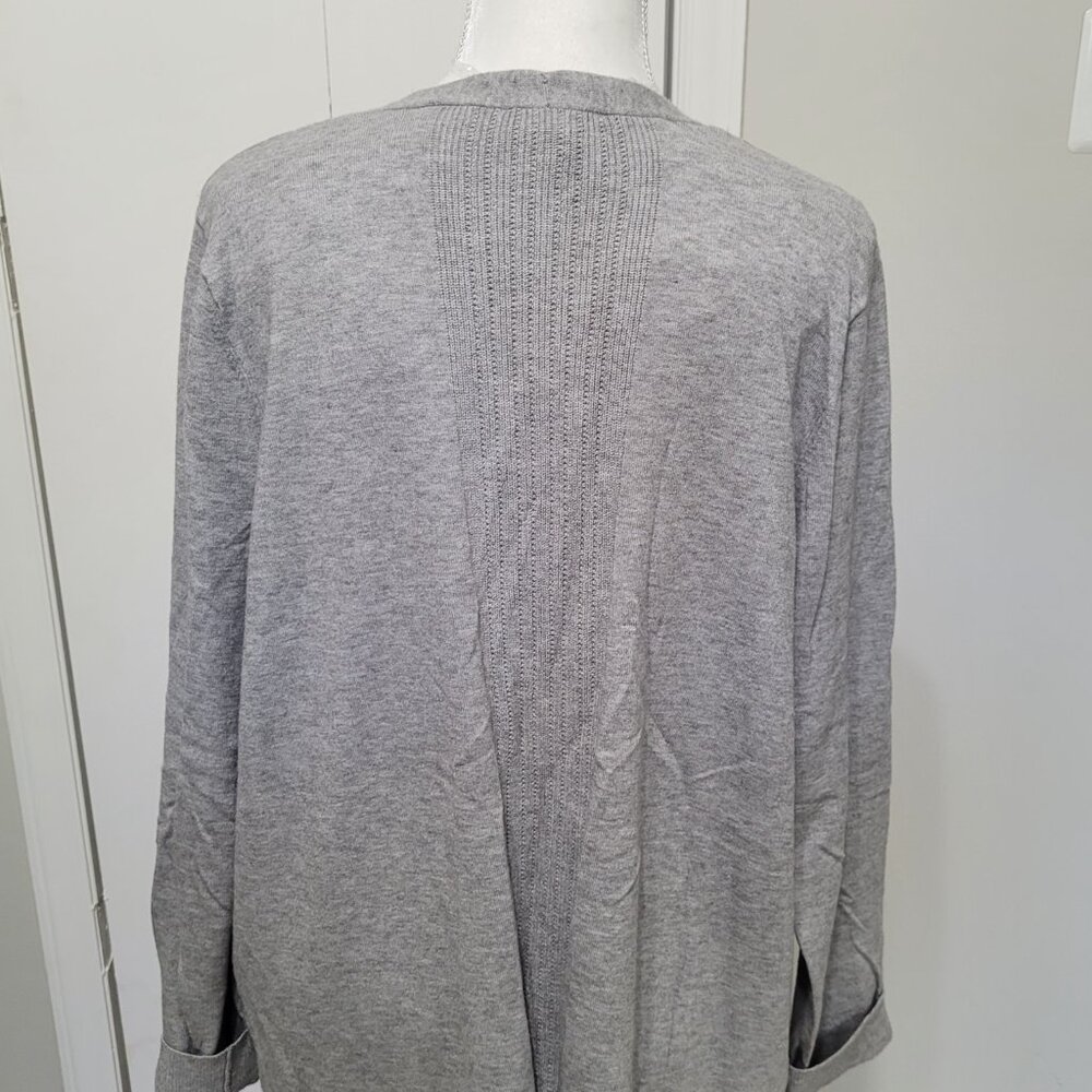 Kim Rogers Gray Draped Cardigan/Decorative Back - Picture 6 of 9